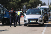 Control de movilidad de los Mossos en el área de servicio del Baix Ebre, en la AP-7.