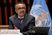 El director general de l'Organització Mundial de la Salut (OMS), Tedros Adhanom Ghebreyesus, en una roda de premsa a Ginebra.