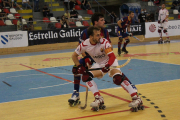 Joan Salvat, durant un moment del partit contra el Barça a La Corunya.