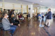 El candidat del PPC, Alejandro Fernández, durant l'acte de partit aquest diumenge a Salou.