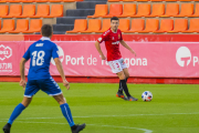 Javi Bonilla, durant el Nàstic-Badalona.