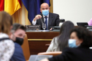 El coronel dela Guardia Civil durante la comparecencia en el Congreso de los Diputados.