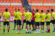 Imatge d'arxiu d'un entrenament del Nàstic a l'interior del Nou Estadi al començament d'aquesta temporada.