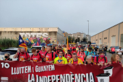 La capçalera de la manifestació de la marxa nord aquest dissabte 2 d'octubre de 2021.