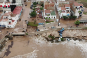 Imatge de dron de les destrosses dels aiguats a Alcanar.