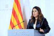 La portaveu del Govern, Patrícia Plaja, en la roda de premsa posterior a la reunió del Consell Executiu.