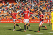 El davanter Pablo Fernández va anotar el seu segon gol contra el Villarreal B al Nou Estadi.