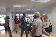 Visita de l'alcalde Pau Ricomà i la consellera María José López a la llar Tàrraco.