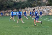 Una imatge de l'entrenament del Nàstic d'aquest dimarts.