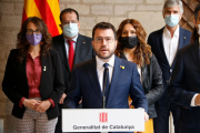 El president Pere Aragonès al Palau de la Generalitat.