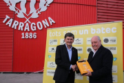 El president del Nàstic, Josep Maria Andreu i el president de la FCF, Joan Soteras.