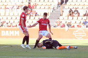 Fernández i Quintanilla durant el partit contra l'Amorebieta.