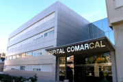 Pla general de la façana principal de l'Hospital Comarcal d'Amposta.