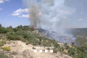 Incendi forestal a la Serra de la Llena, a la pobla de Cérvoles.