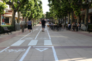 El paseo de la Estación de Valls donde se han paralizado las obras del carril bici.