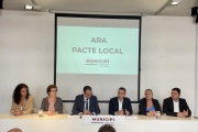 Presentació de la nova plataforma municipalista Ara Pacte Local a Barcelona.