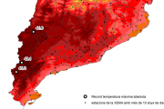 Temperatures màximes registrades elpassat 15 de juny a Catalunya.