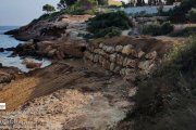 Resultat final de la consolidació de l'estructura del penya-segat de la cala de Bon Capó.