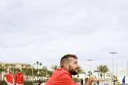 Llorenç Gómez, en ple entrenament.