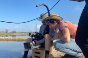 Adrià Guxens durant el rodatge del documental, l'any passat, al Delta de l'Ebre.