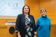 Victoria Ortega i Estela Martín en la seu de l'Il·lustre Col·legi de l'Advocacia de Tarragona.