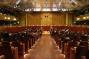 Sala gran del Tribunal de Justícia a la Unió Europea, a Luxemburg.