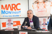 Marc Montagut, ahir, durant la presentacióde les sigles amb què opta a ser alcalde de Salou.