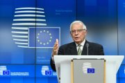 L'alt representant de la UE., Josep Borrell, en una roda de premsa després del Consell d'Afers Exteriors.