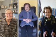 Luz Divina Sánchez Sancho, Maria Civit Dalmau i Maria Ferré Amorós, les tres veïnes de Pira que tenen 99 anys.