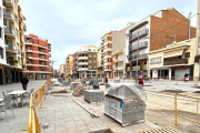 Imatge de les obres a la Rambla Jaume I de Cambrils.