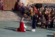 L'entrega de la rosa, un dels actes més multitudinaris de la Setmana Medieval de Montblanc.