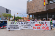 Imatge de la protesta del funcionaris de justícia a Tarragona.