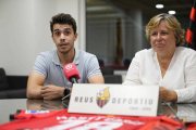 El fixatge Martí Casas i la presidenta del Reus Deportiu, Mónica Balsells.