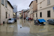 Zones inundades a Faenza, una de les ciutats més afectades per la inundació del riu Lamone.