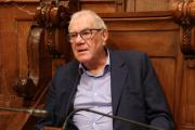 El cap de llista d'ERC a Barcelona, Ernest Maragall, en el darrer ple del mandat 2019-2023.