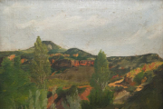 El primer oli de Morató Aragonès (1937). Al costat, inauguració de la mostra.