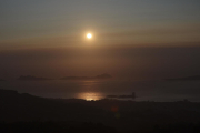 Vista del fum que desprenen els incendis de Canadà diumenge des de la muntanya Cepudo de Vigo