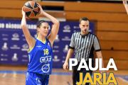 Paula Jaria en un partit de l'equip blau.