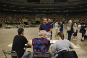 Imatge d'una mesa electoral de la Tarraco Arena de Tarragona.