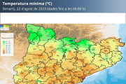 Temperatures mínimes de les sis de la matinada d'aquest dimarts.