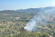 Imatge de l'incendi de vegetació a Alforja.