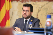 El president de la Generalitat, Pere Aragonès, encapçala la reunió del Consell Executiu.