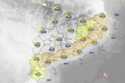 Imagen de la previsión del Meteocat para este viernes por la tarde.