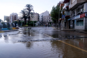 El agua del barranco de la Cervera llegando al puerto de l'Ampolla, el 15 de septiembre de 2023.