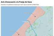 Mapa de situació de l'avís d'evacuació d'Israel a la Franja de Gaza.