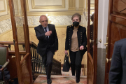 La directora del CNI, Paz Esteban, en las puertas de la comisión de secretos oficiales del Congreso.