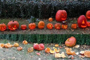 Calabazas destrozadas en el pueblo de Kurdejov