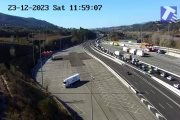 Cua compacta a l'antic peatge de Martorell a l'AP-7 per l'accident de Subirats.