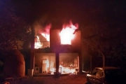 Imatge de la casa afectada per un incendi a la Pobla de Mafumet.