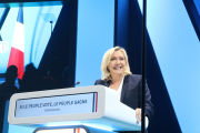 Marine Le Pen al míting final de Perpinyà.